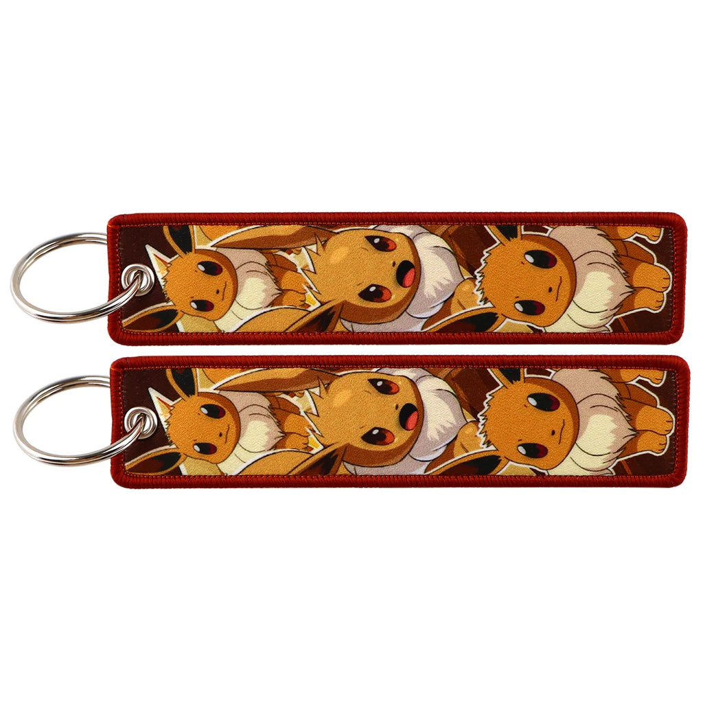Pokémon Embroidered Keychain – Anime Figure Key Tag