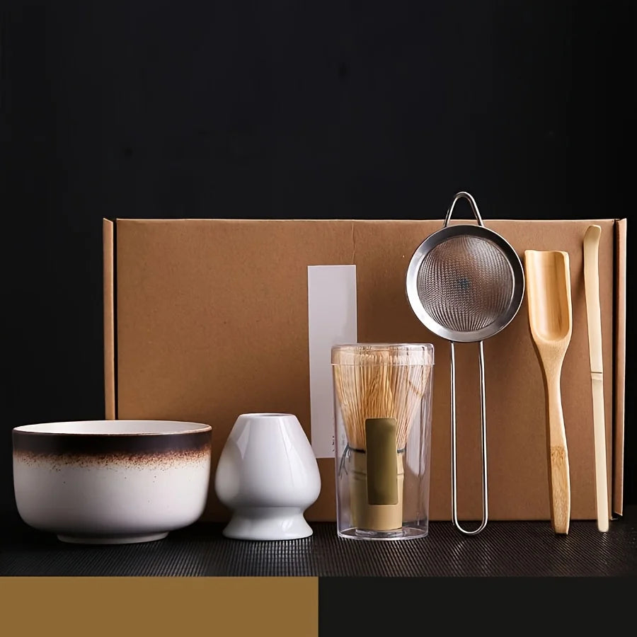 Japanese Matcha Tea Set – 6-Piece Ceramic Ceremony Kit