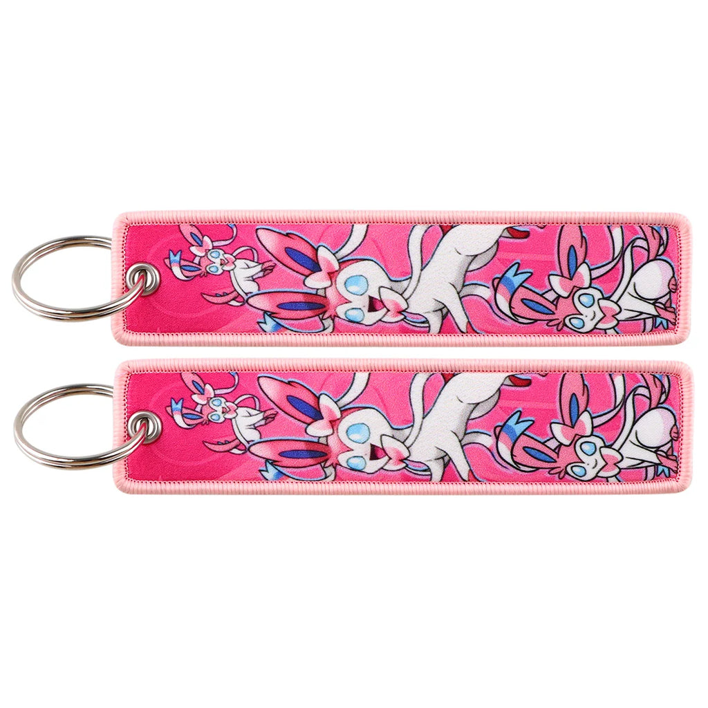 Pokémon Embroidered Keychain – Anime Figure Key Tag