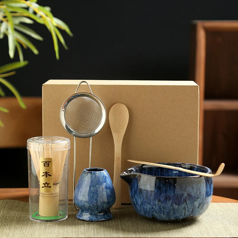 Japanese Matcha Tea Set – 6-Piece Ceramic & Bamboo Ceremony Kit