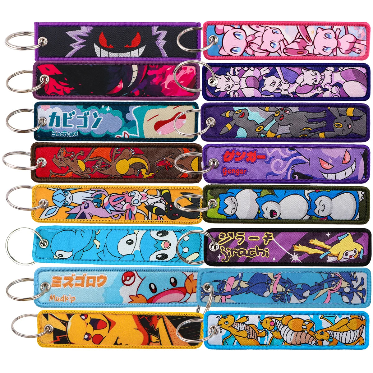 Pokémon Embroidered Keychain – Anime Figure Key Tag