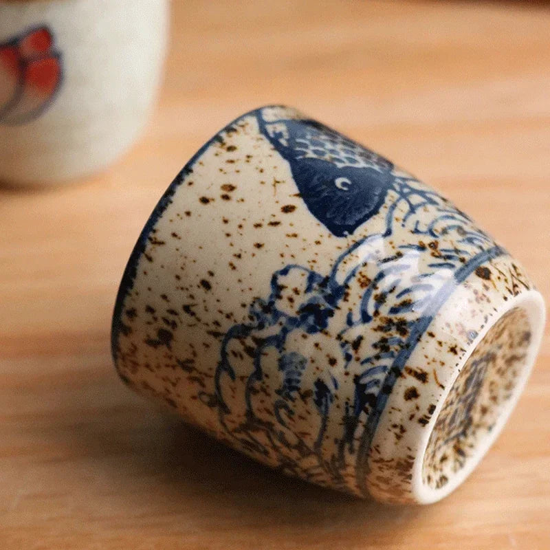 Japanese Ceramic Sake Cup – Antique Retro Ochoko for Sake & Shochu
