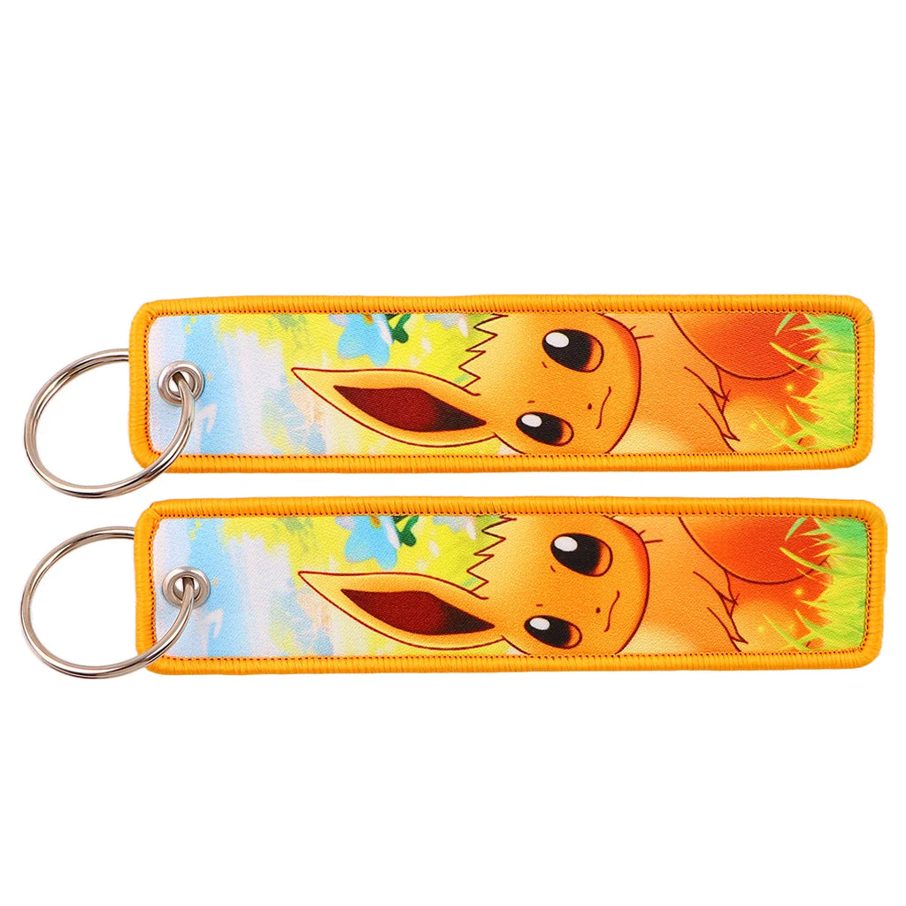 Pokémon Embroidered Keychain – Anime Figure Key Tag