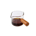 Glass Measuring Cup – Wood Handle Coffee & Milk Jug
