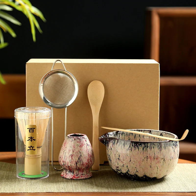 Japanese Matcha Tea Set – 6-Piece Ceramic & Bamboo Ceremony Kit