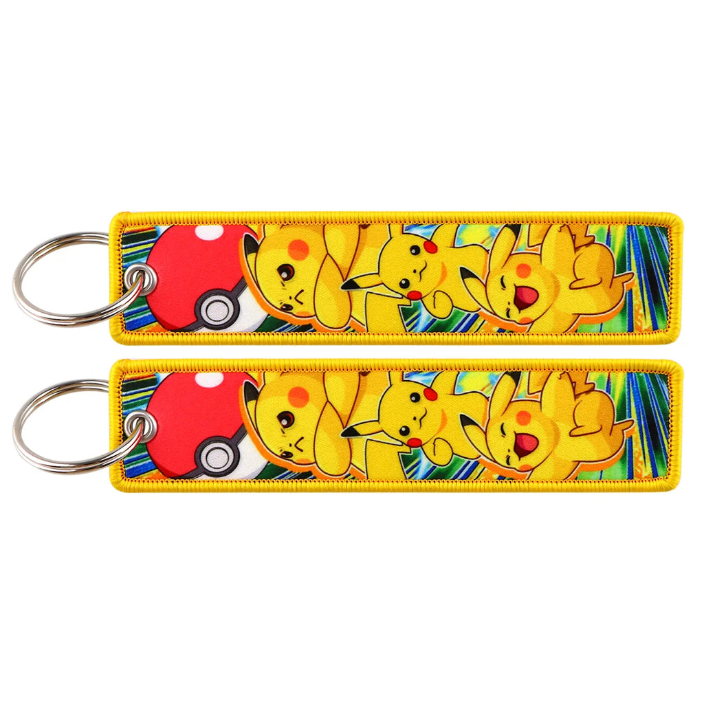 Pokémon Embroidered Keychain – Anime Figure Key Tag