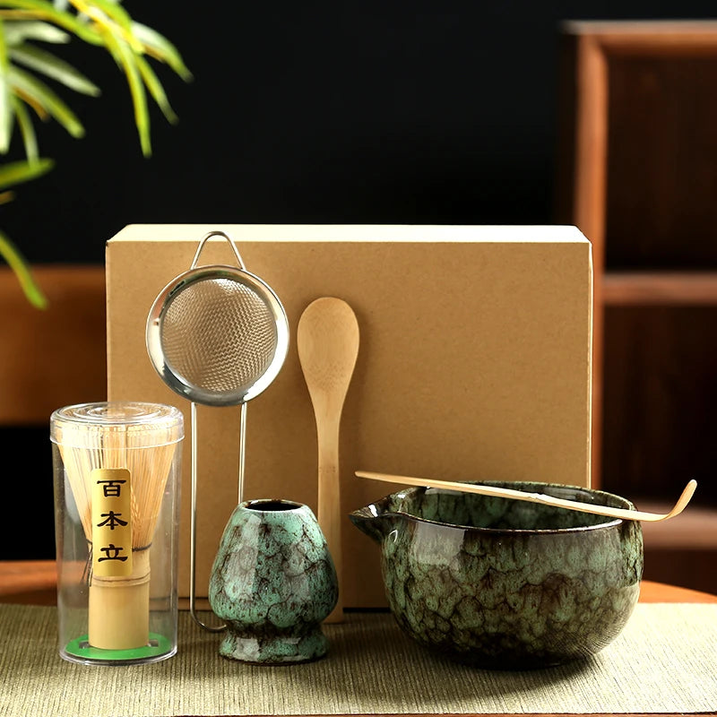 Japanese Matcha Tea Set – 6-Piece Ceramic & Bamboo Ceremony Kit