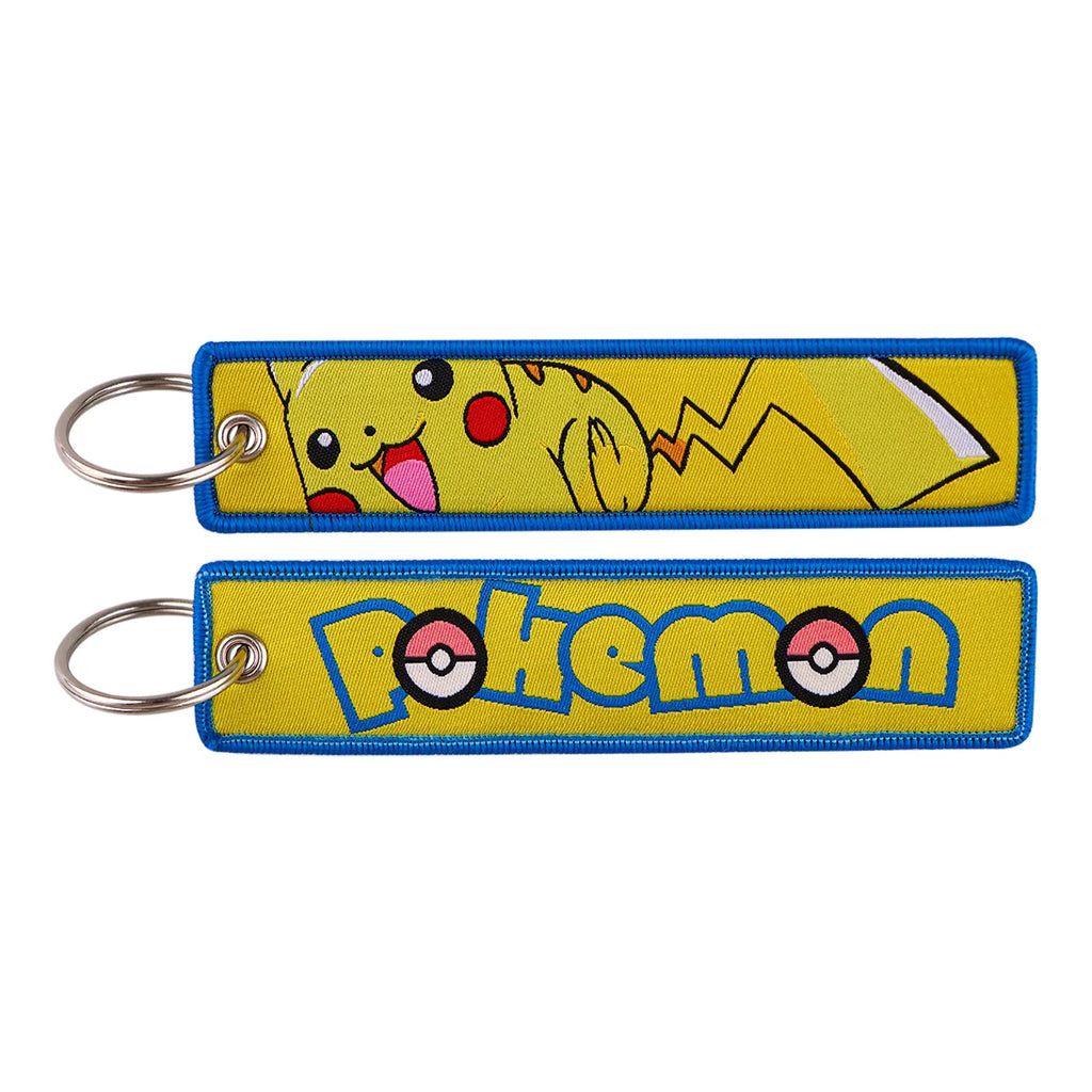 Pokémon Embroidered Keychain – Anime Figure Key Tag