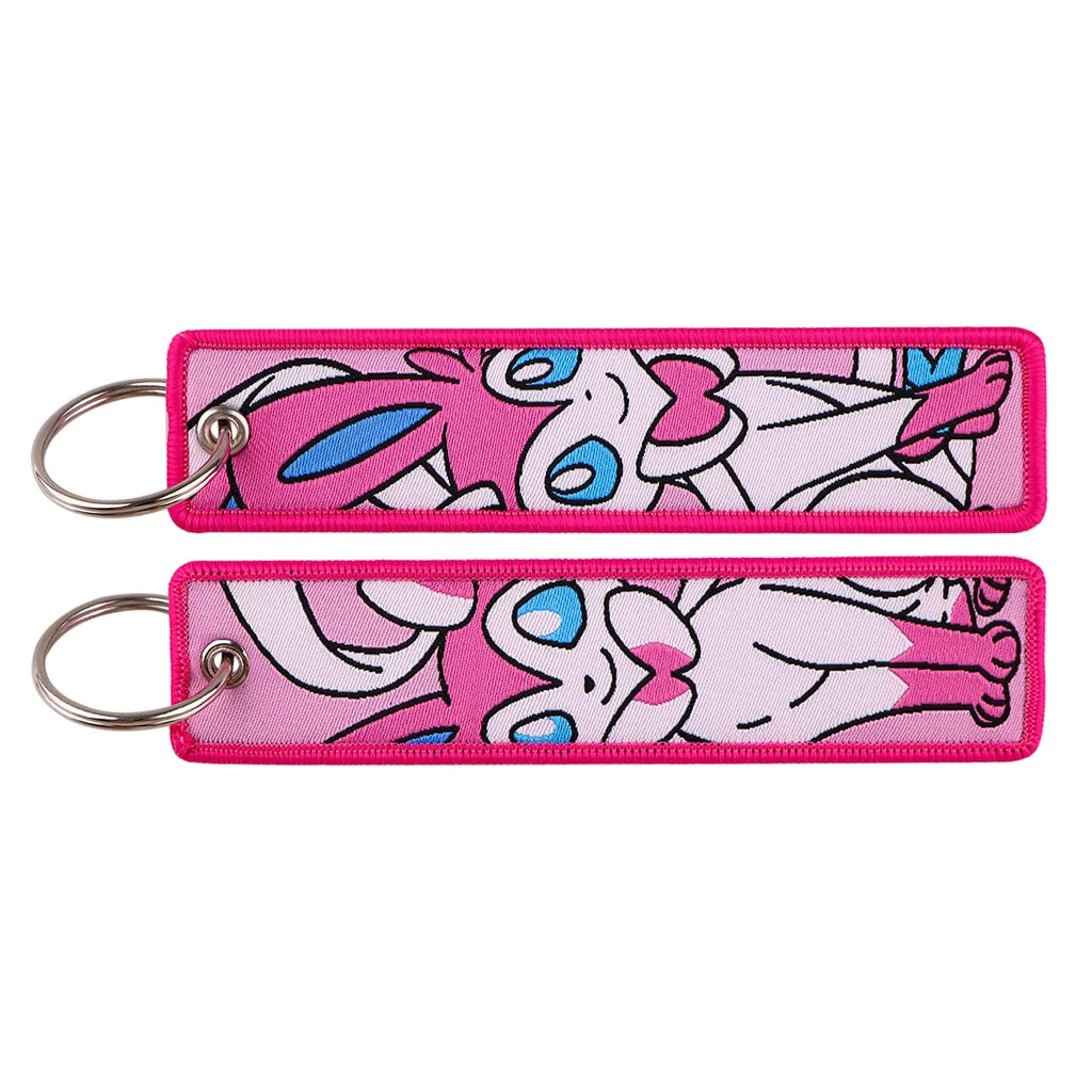 Pokémon Embroidered Keychain – Anime Figure Key Tag