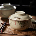 Japanese Ceramic Ramen Bowl with Lid – Floral Noodle & Soup Bowl
