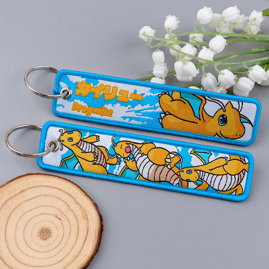 Pokémon Embroidered Keychain – Anime Figure Key Tag