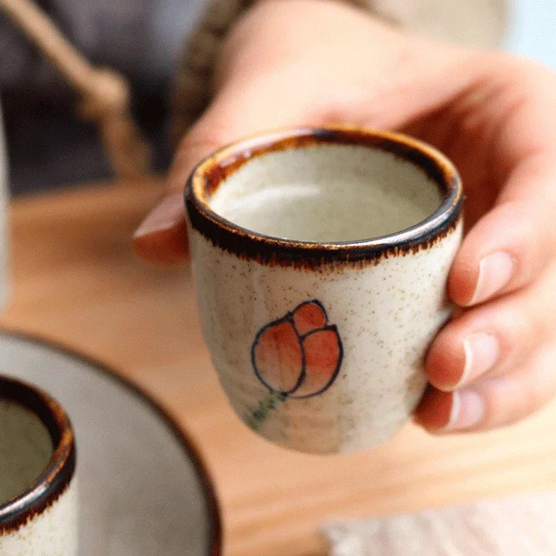 Japanese Ceramic Sake Cup – Antique Retro Ochoko for Sake & Shochu