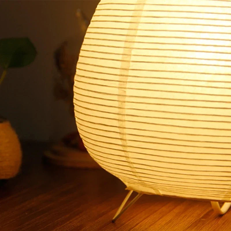 Japanese Rice Paper Lantern Lamp – LED Table Light for Bedroom & Living Room
