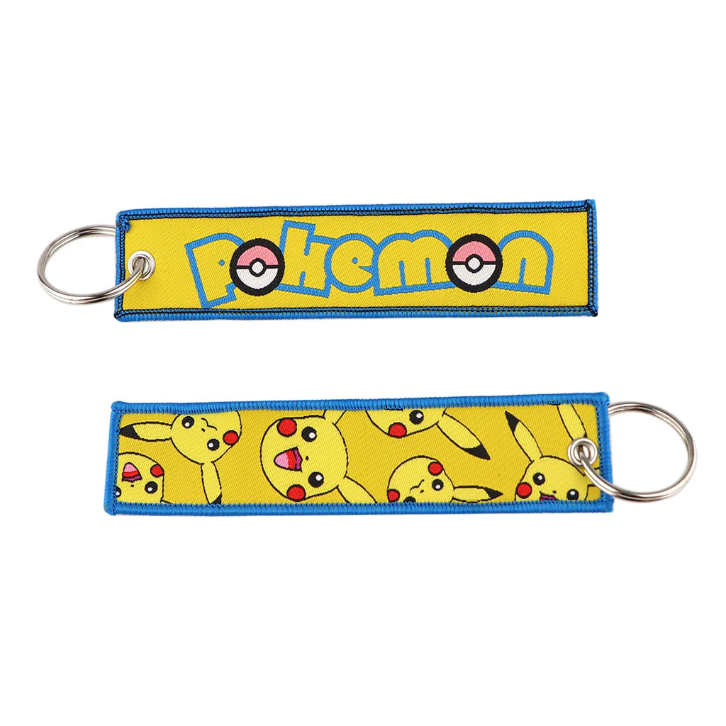 Pokémon Embroidered Keychain – Anime Figure Key Tag