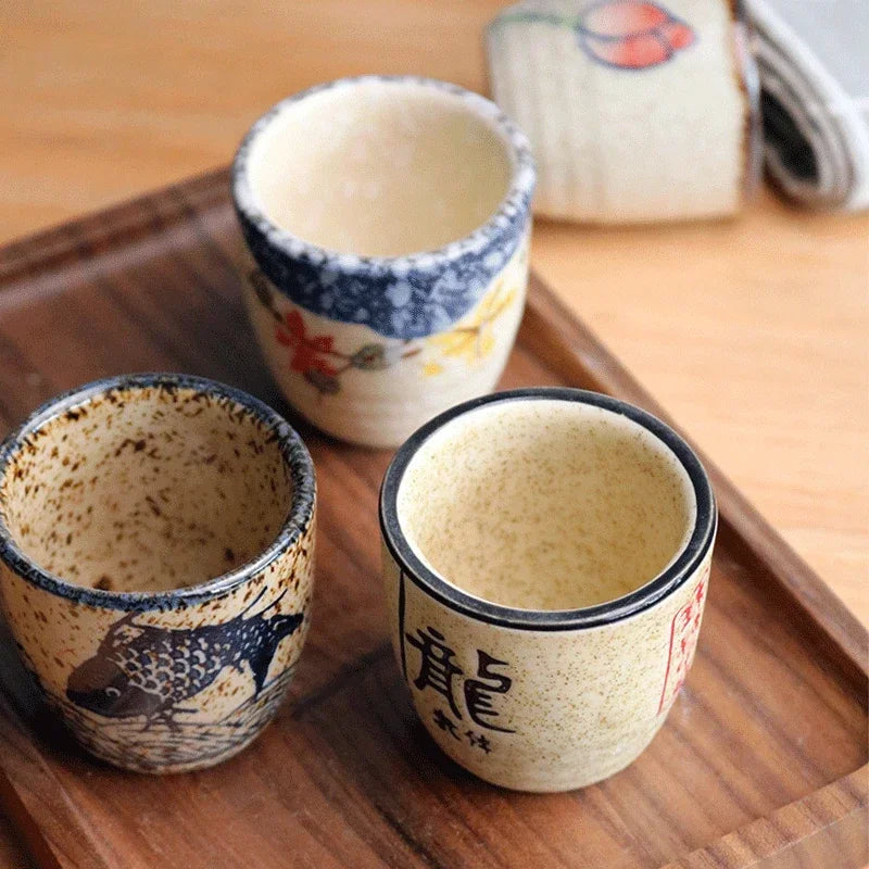 Japanese Ceramic Sake Cup – Antique Retro Ochoko for Sake & Shochu