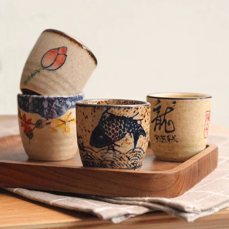 Japanese Ceramic Sake Cup – Antique Retro Ochoko for Sake & Shochu