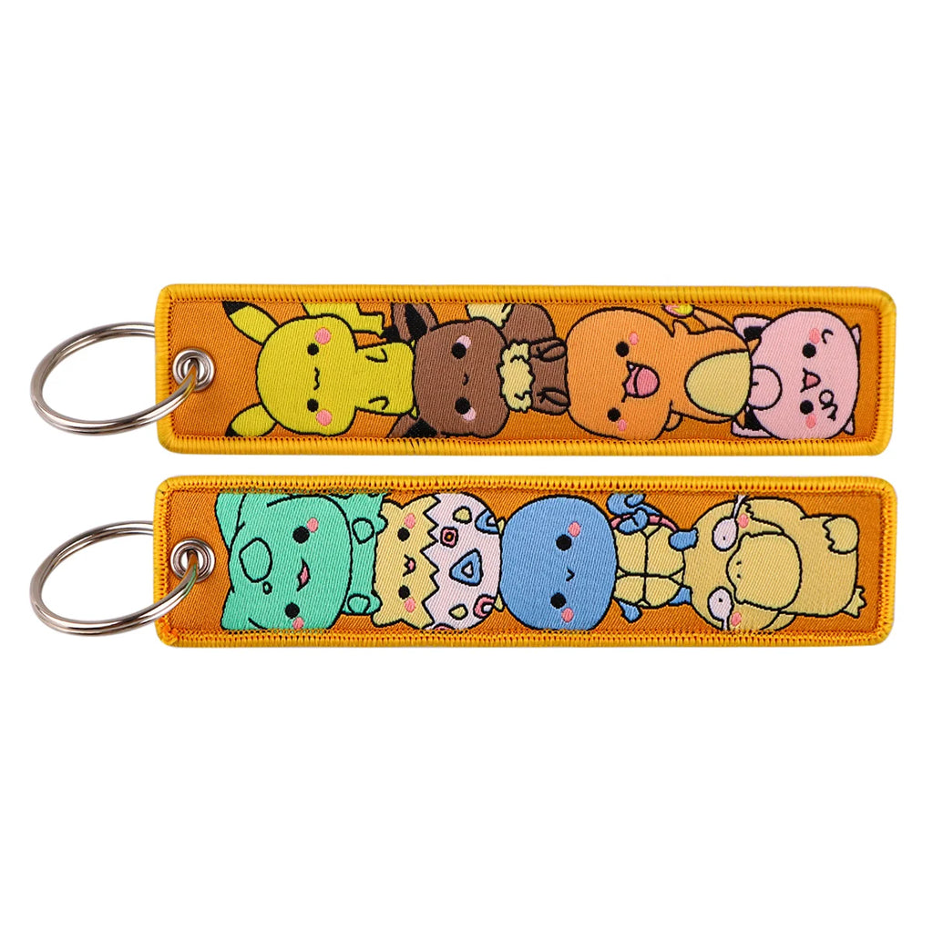 Pokémon Embroidered Keychain – Anime Figure Key Tag