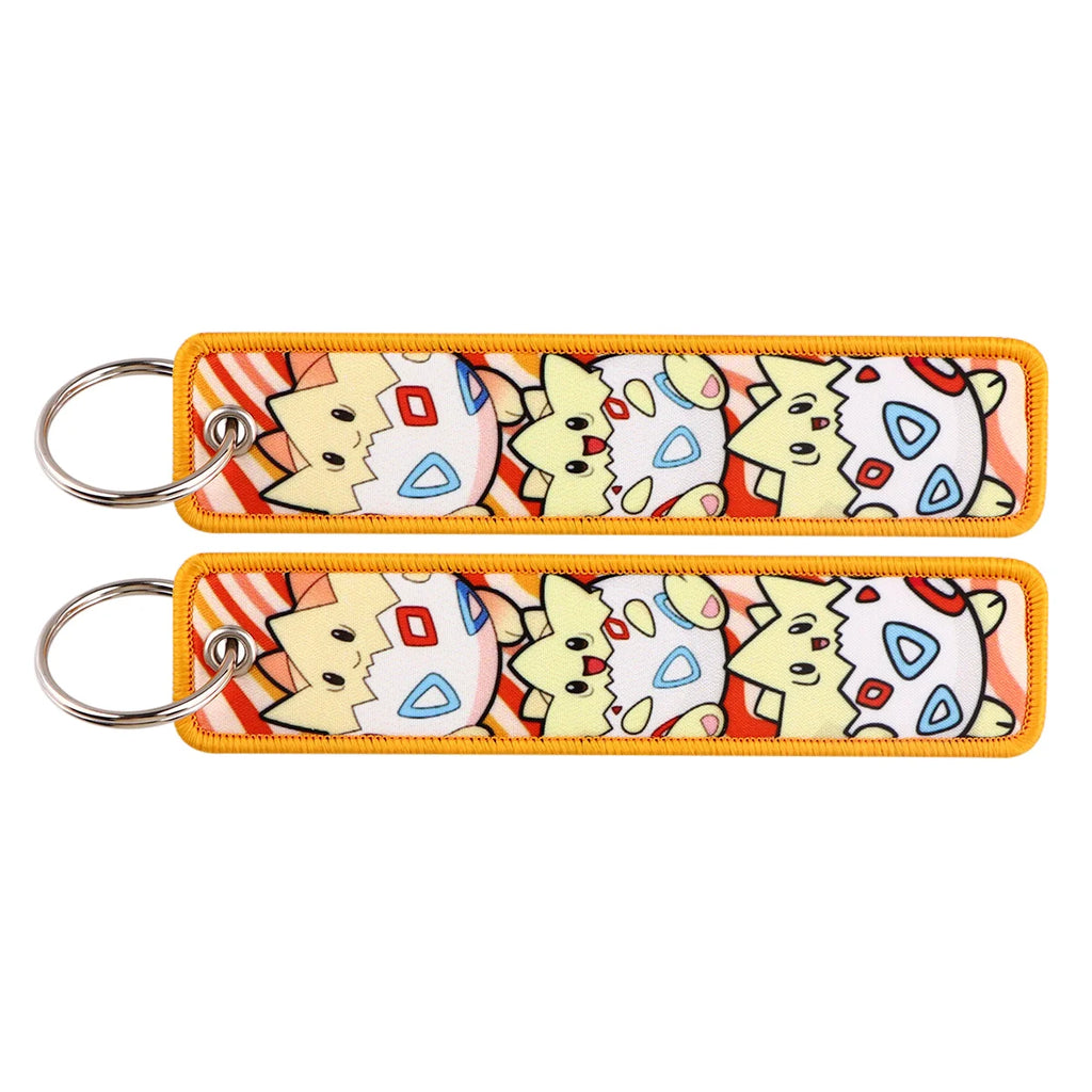 Pokémon Embroidered Keychain – Anime Figure Key Tag